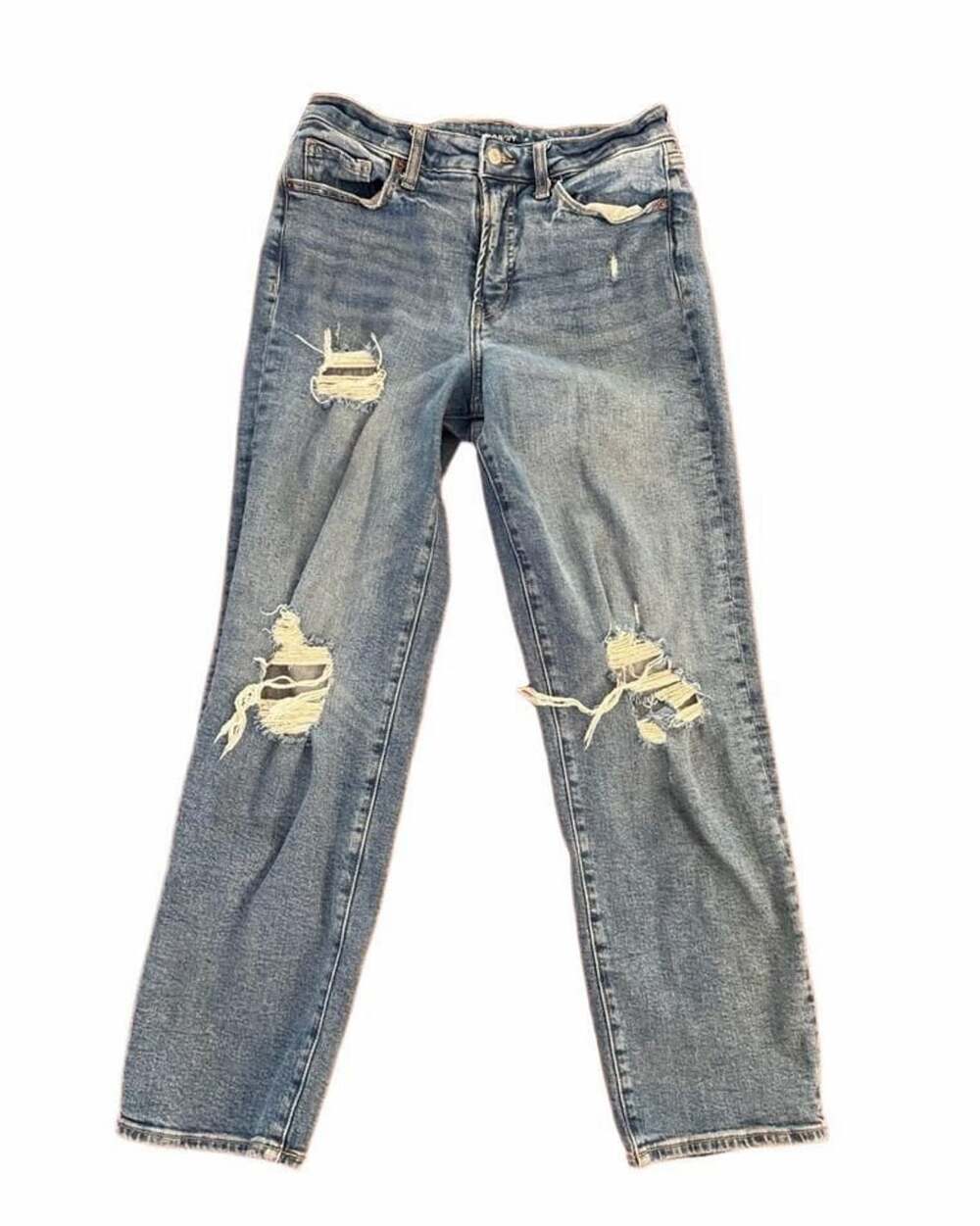 Old Navy O.G. Loose Size 6 Blue Distressed Denim Jeans